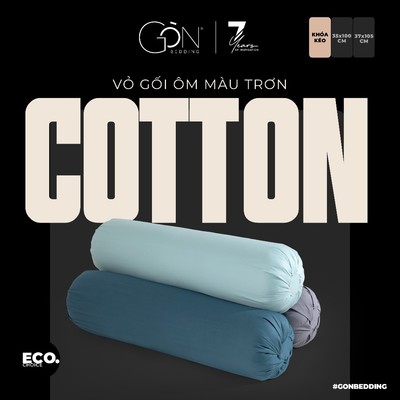 [Nhiều màu - Khoá kéo] Vỏ Gối Ôm Gòn Bedding Cotton 100% Hàn Quốc Màu Trơn 35x100 cm 37x105 cm
