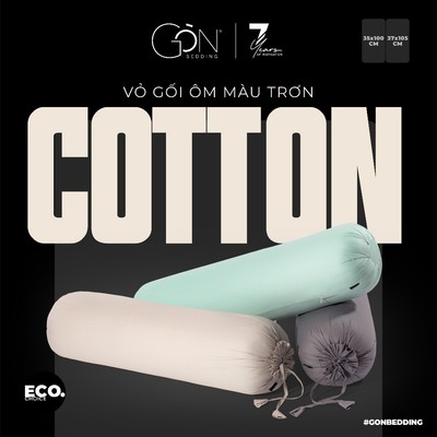 [Nhiều màu] Vỏ Gối Ôm Gòn Bedding Cotton 100% Hàn Quốc Màu Trơn 37x105 cm