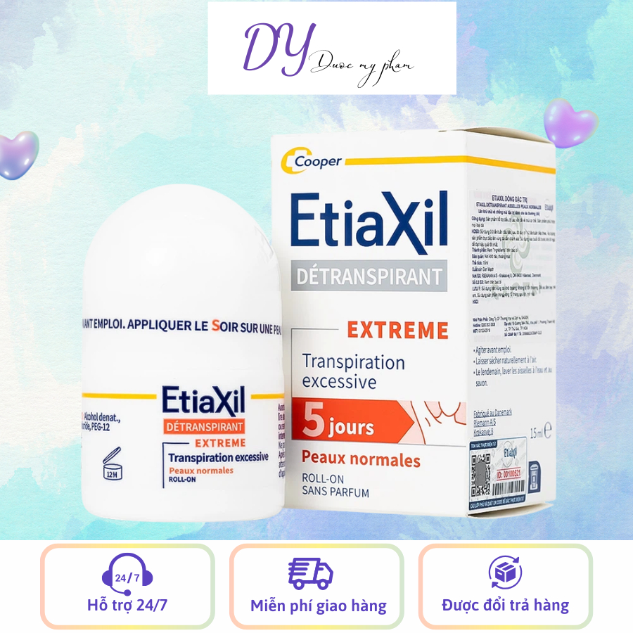 Lăn Ngăn Mùi Etiaxil Giúp Điều Tiết Mồ Hôi Etiaxil Dành Cho Da Thường 15ml