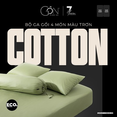 [Nhiều mẫu] Bộ Ga Gối 4 Món Gòn Bedding Cotton 100% Hàn Quốc 1m6x2m - 1m8x2m (Dành cho nệm 10-20cm)