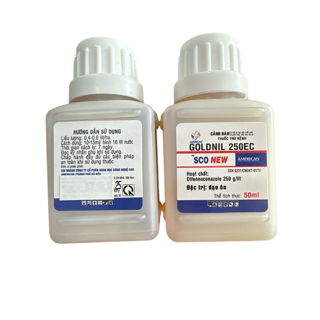 PHÂN BÓN HIỆU GOLDNIL SCO NEW 250EC ( SCORE) THÀNH PHẦN DIFENNOCONAZOLE 250GR/LÍT CHAI 50ML