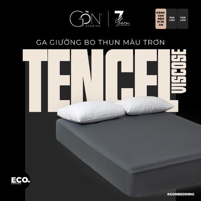 [Dành cho nệm cao 21 - 35cm] Ga Giường Bo Thun Gòn Bedding Lụa Tencel Viscose Màu Trơn 1m6x2m | 1m8x2m