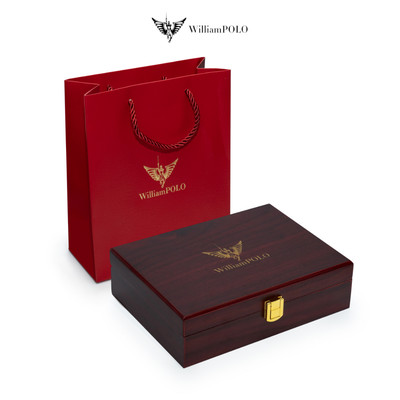 Bộ túi & hộp gỗ dùng làm quà tặng sang trọng WILLIAMPOLO chính hãng (không bao gồm ví và thắt lưng)