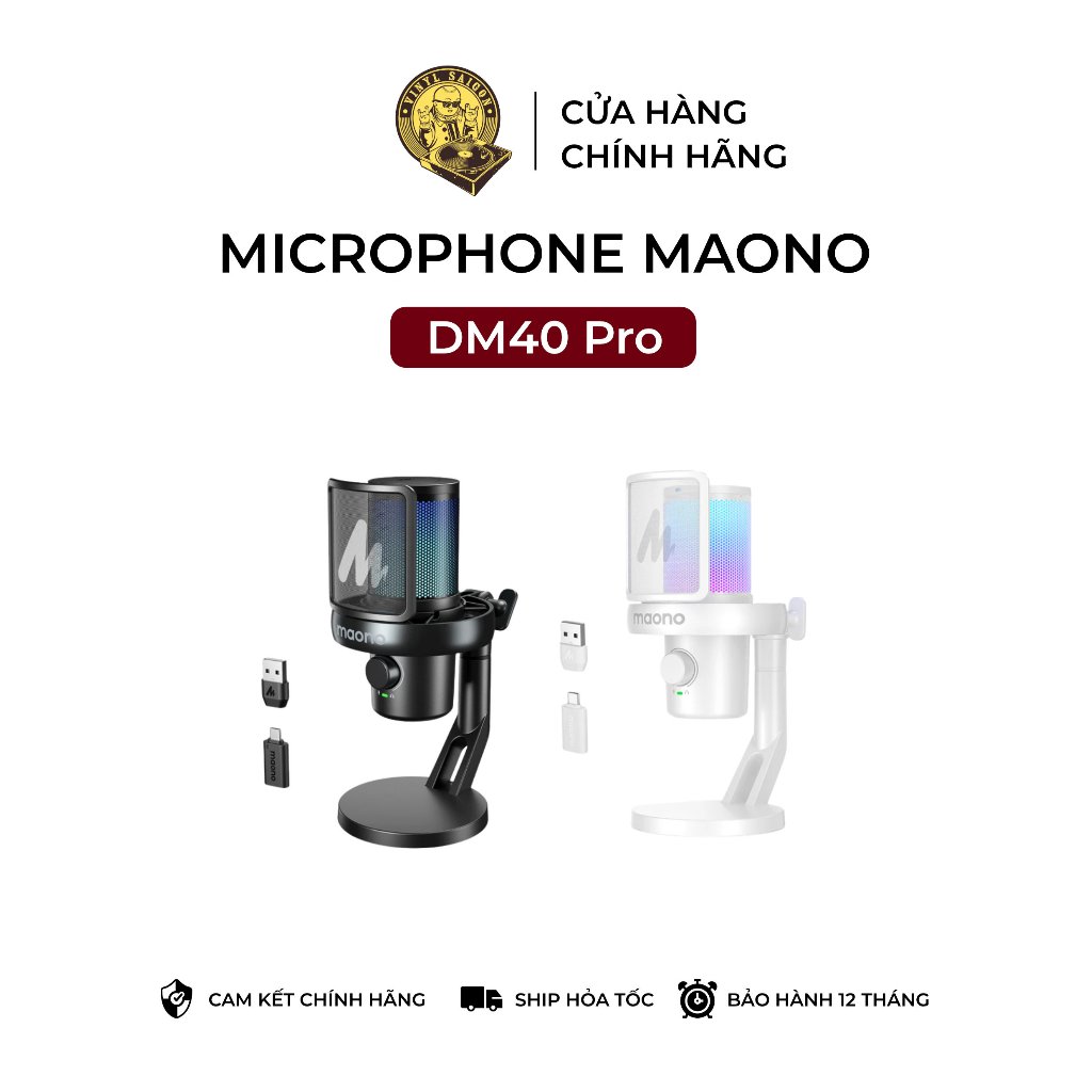 Mic thu âm Maono DM40 Pro condenser wireless usb microphone - Bảo hành 12 tháng