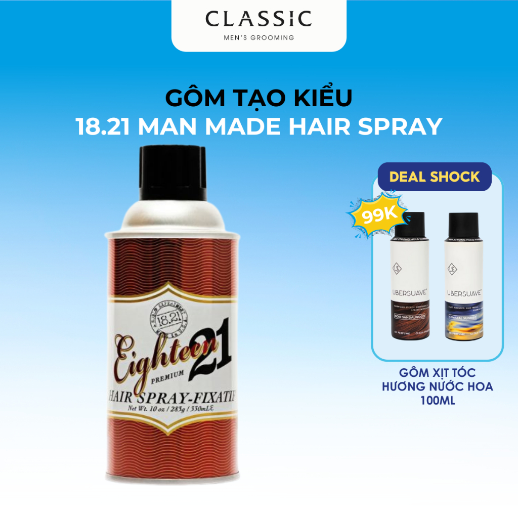 Gôm Xịt Giữ Nếp 18.21 Man Made Premium Hair Spray