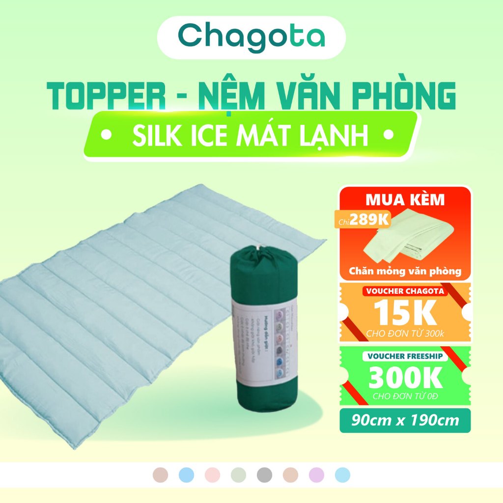 Đệm Topper Văn Phòng Silk Ice Chagota Bedding, Chất Liệu Microfiber Dày Dặn, Công Nghệ Thoáng Khí