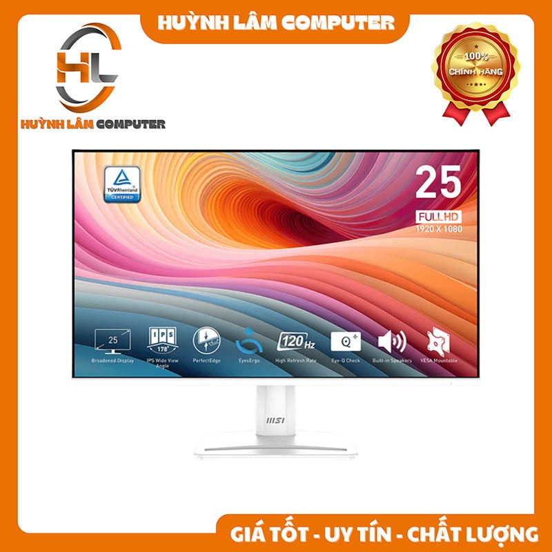 Màn hình MSI Pro MP251W E2 - 24.5 inch, FHD, IPS, 120Hz, 1ms, Màu trắng - Chính hãng