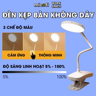 Đèn Kẹp Bàn Micofi, Đèn Học Để Bàn Led USB Sạc Type C, Chống Cận Cảm Ứng, Đèn Đọc Sách Decor, Xoay 360° Bảo Vệ Mắt