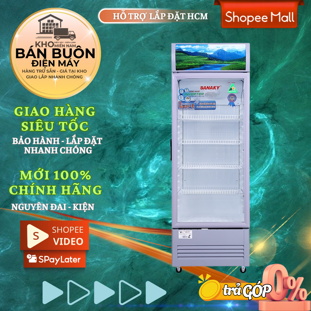 Tủ mát Inverter Sanaky VH-358K3L – 350L, 1 cánh kính, dàn đồng, tiết kiệm điện
