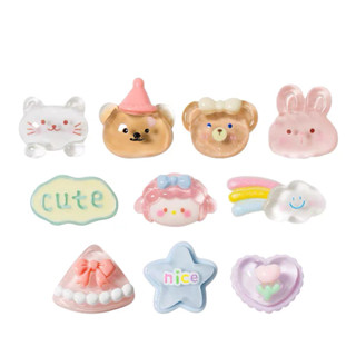 10PCS Sticker gắn dép, Charm 3D Sticker Charm trong dễ thương Phụ Kiện Trang Trí Dép