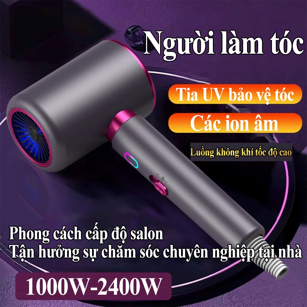 Máy sấy tóc ion âm🎢Công Suất Lớn 2200W,Nhanh Khô,Tạo Kiểu Tóc Chuyên Nghiệp Chuẩn Salon,kèm đầu tạo kiểu