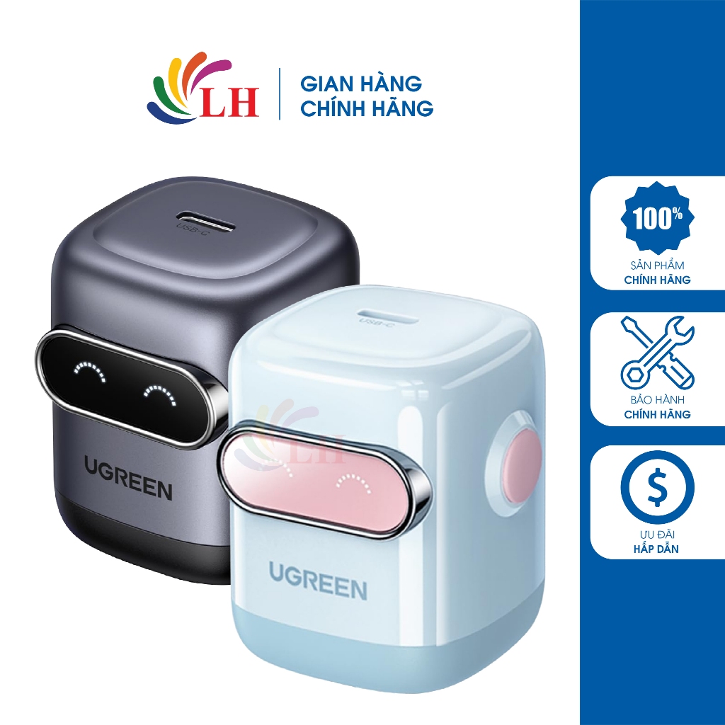 Cốc sạc Ugreen Uno RG GaN 1C Robot Fast Charger 30W X622 - Hàng chính hãng