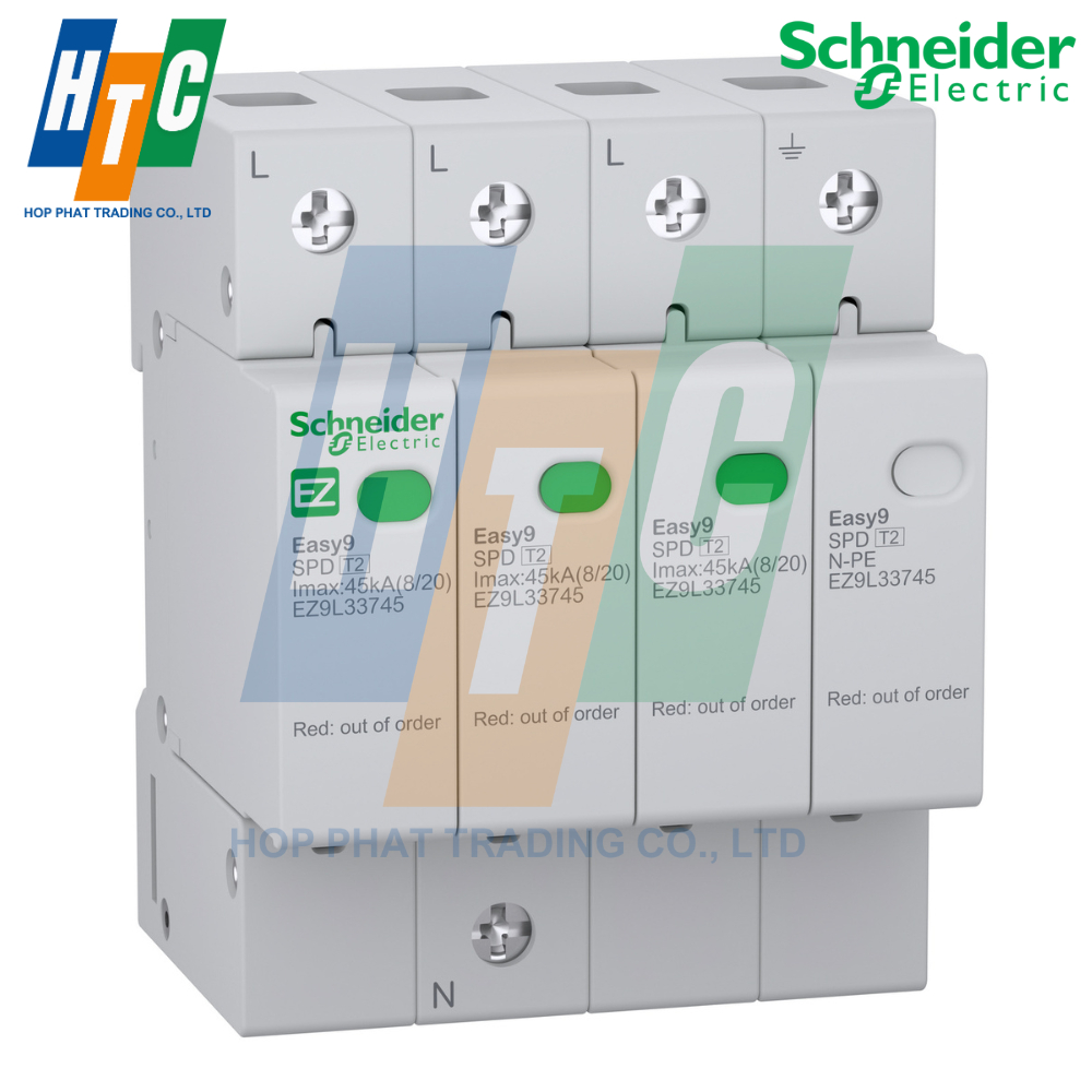 Chống sét lan truyền Easy 9 SPD 3P+N 45kA - EZ9L33745 Schneider