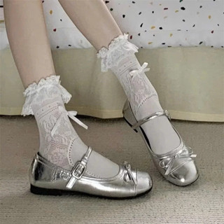 [Peinn] Giày Búp Bê Nữ lolita Khóa Cài Tách Mũi Độc Đáo Đính Kèm Nơ Xinh Xắn 212