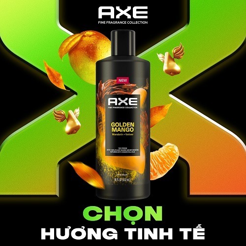 Combo 2 Sữa Tắm Nước Hoa Nam Cao Cấp Axe Thơm Tinh Tế 532ml - Hương Golden Mango