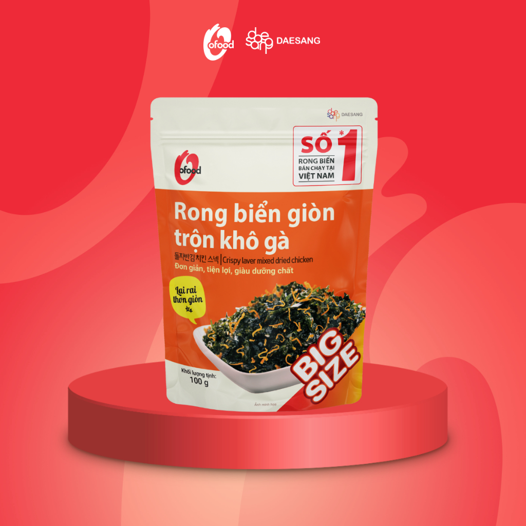 [BIG SIZE 100G] Rong Biển Giòn O’food khô gà – Snack Rong Biển Hàn Quốc – Ăn Liền Tiện Lợi