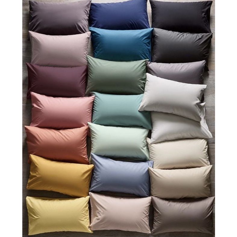 Vỏ Gối Nằm Cotton Satin Cao Cấp Size 50x70cm Màu Trơn Mềm Mịn Thoáng Mát | October Bedding
