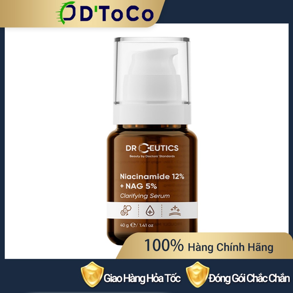 Serum DrCeutics Niacinamide 12% + NAG 5% Giảm Thâm Sáng Da Kiềm Dầu