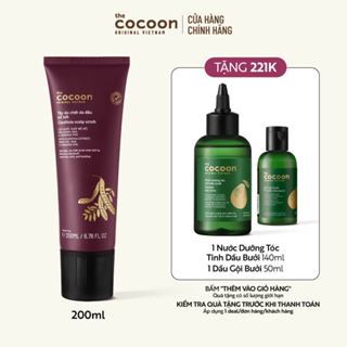  Combo Tẩy da chết da đầu bồ kết Cocoon 200ml Tặng 1 nước dưỡng tóc tinh dầu bưởi 140ml + 1 dầu gội bưởi 50ml 