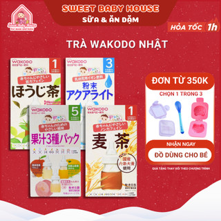 Trà Wakodo Nhật Bản vị hoa quả, lúa mạch, trà xanh, điện giải cho bé từ 1 tháng tuổi