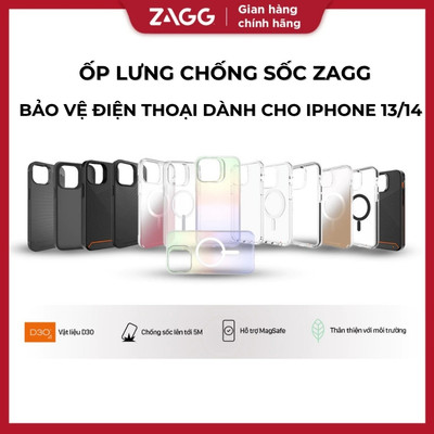 [iPhone 14/13] Ốp lưng ZAGG chống sốc lên tới 3m, hỗ trợ sạc không dây, bảo hành 1 năm 1 đổi 1