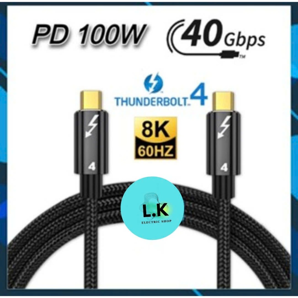 [Thunderbolt 4] Dây Cáp Sạc Nhanh Thunderbolt 3 4 USB 4.0 PD3.1 100W Type C 40Gbps truyền hình ảnh 8