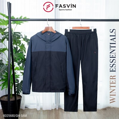 Bộ quần áo thể thao nam FASVIN BD25680.HN chất vải gió dán 02 lớp dày dặn ấm áp