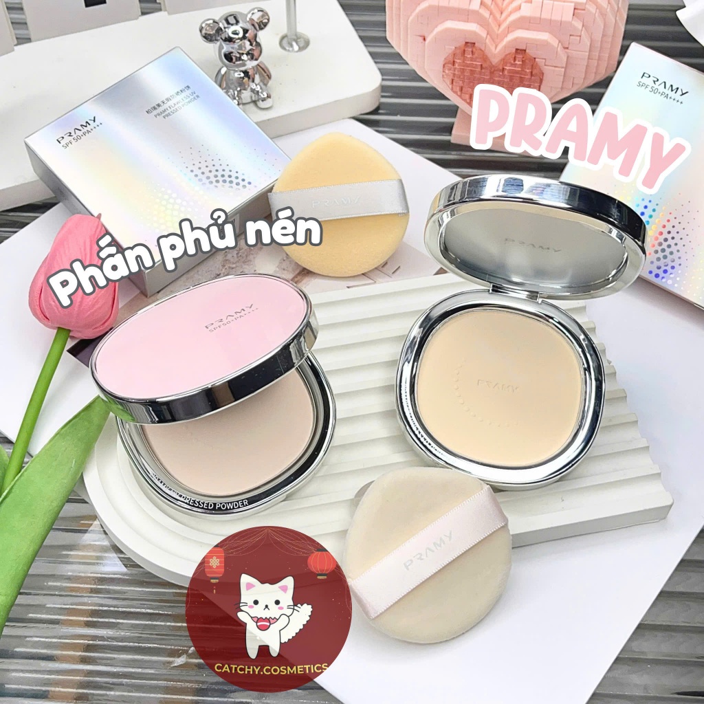 [PRAMY] Phấn Phủ Nén Kiềm Dầu PRAMY Chống Nắng SPF 50+/ PA++++, Sunscreen Pressed Powder, 7g