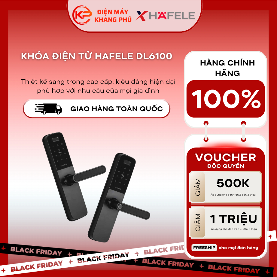 (HỔ TRỢ LẮP ĐẶT TOÀN QUỐC) Khóa điện tử Hafele DL6100 (912.20.582)