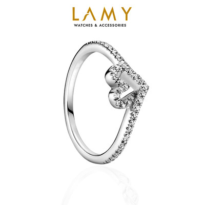 Nhẫn nữ LAMY Sparkling Wishbone Heart Silver Ring 8140 - Nhẫn bạc S925 cao cấp