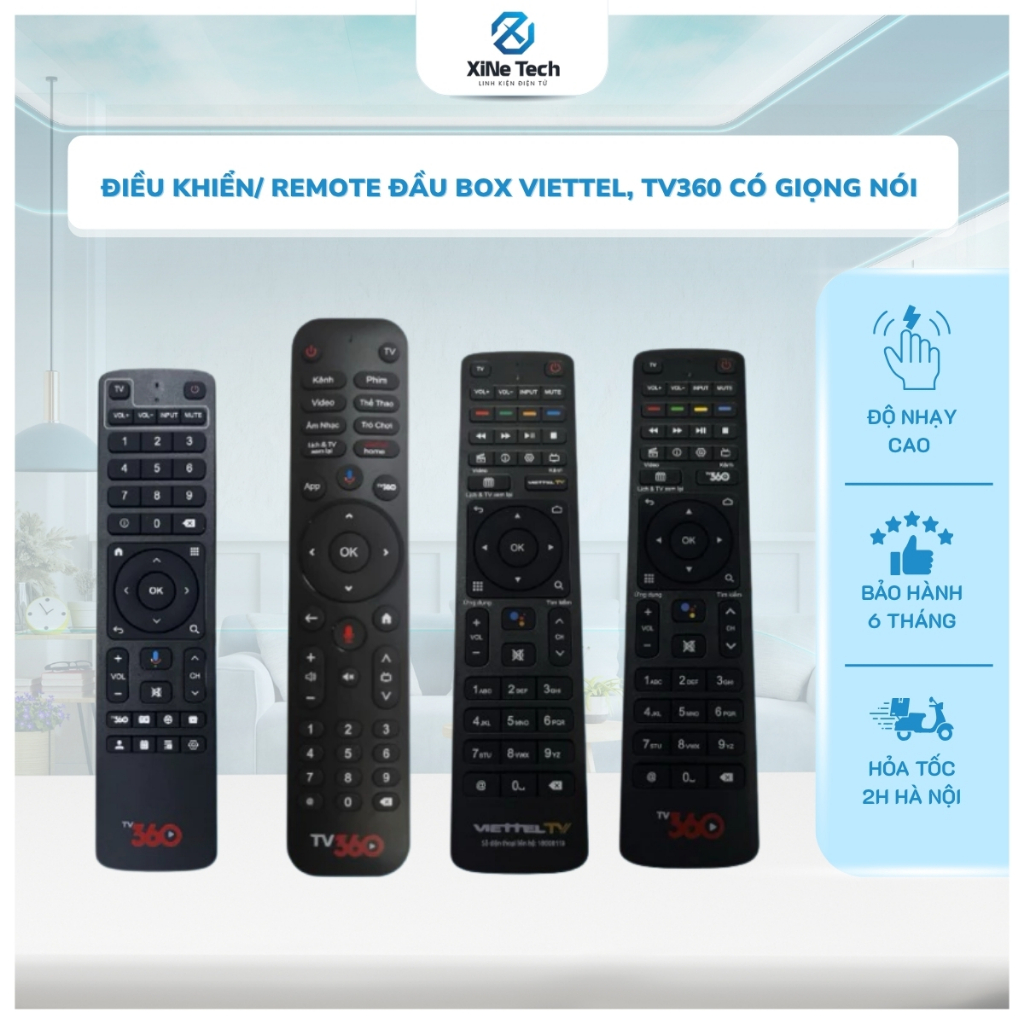 Điều Khiển/ Remote Đầu Box Viettel, TV360 Có Giọng Nói