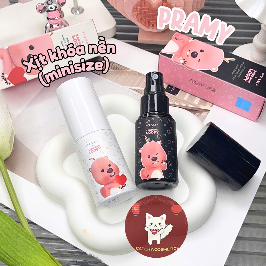 (Minisize) [PRAMY] Xịt Khóa Makeup PRAMY Vỏ Loopy Đáng Yêu, Moisturizing Setting Spray, 30ml