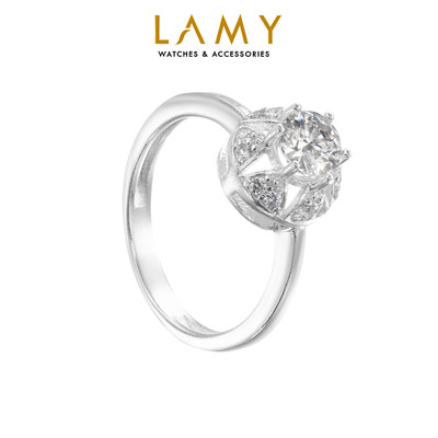Nhẫn bạc nữ LAMY Shimmering 5-Star Groove Ring Silver 8217 - Nhẫn bạc ta cao cấp
