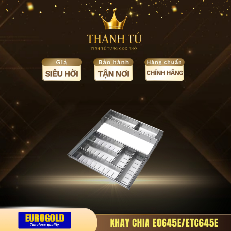 Khay chia ngăn kéo Eurogold E0645E/ETC645E - Khay Đựng Thìa Muỗng Gọn Gàng