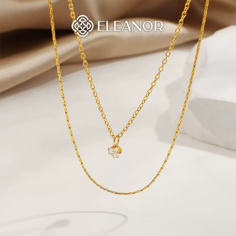 Dây chuyền layer nữ titan Eleanor Accessories phụ kiện trang sức vòng cổ basic 10936