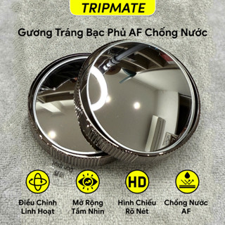 Bộ 2 Gương Cầu Lồi Hít Kính Chiếu Hậu Ô Tô TRIPMATE Cao Cấp, Xóa Điểm Mù, Phản Chiếu Sắc Nét, Chống Nước