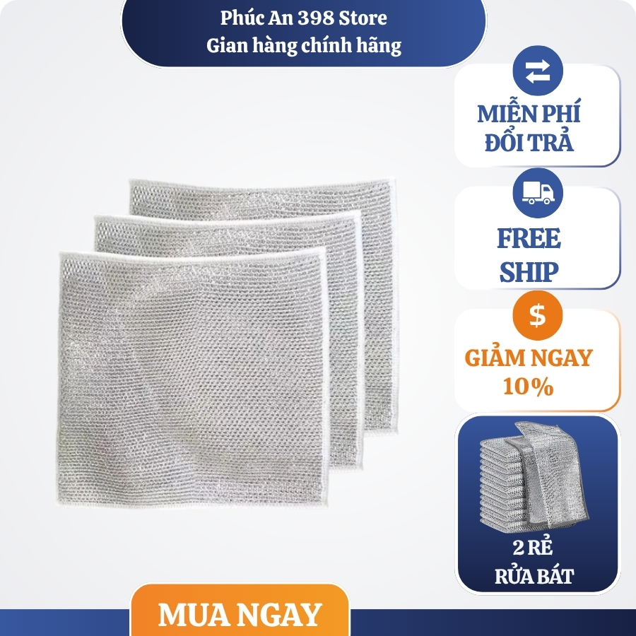 Khăn rửa chén Tấm lưới kim loại đa năng rửa chén xoong nồi đa năng Khăn rửa chén
