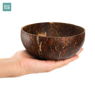 Bát Gáo Dừa và Muỗng ECOHUB Làm Bát Trộn Bột Tắm, Ăn Kem An Toàn Tự Nhiên (holder) - E00140