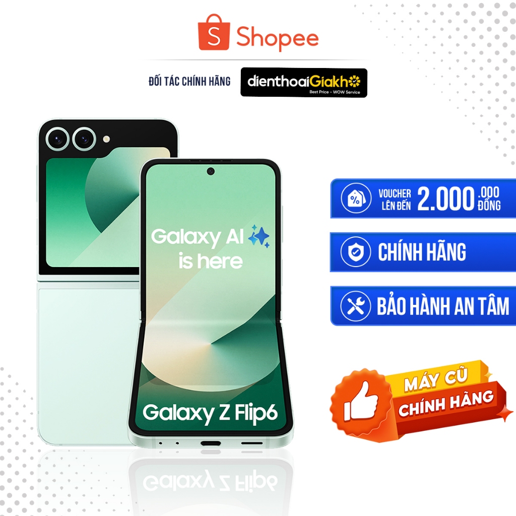 [Máy Cũ] Điện Thoại Samsung Galaxy Z Flip6 12GB/256GB Chính Hãng, Bảo Hành 6 Tháng