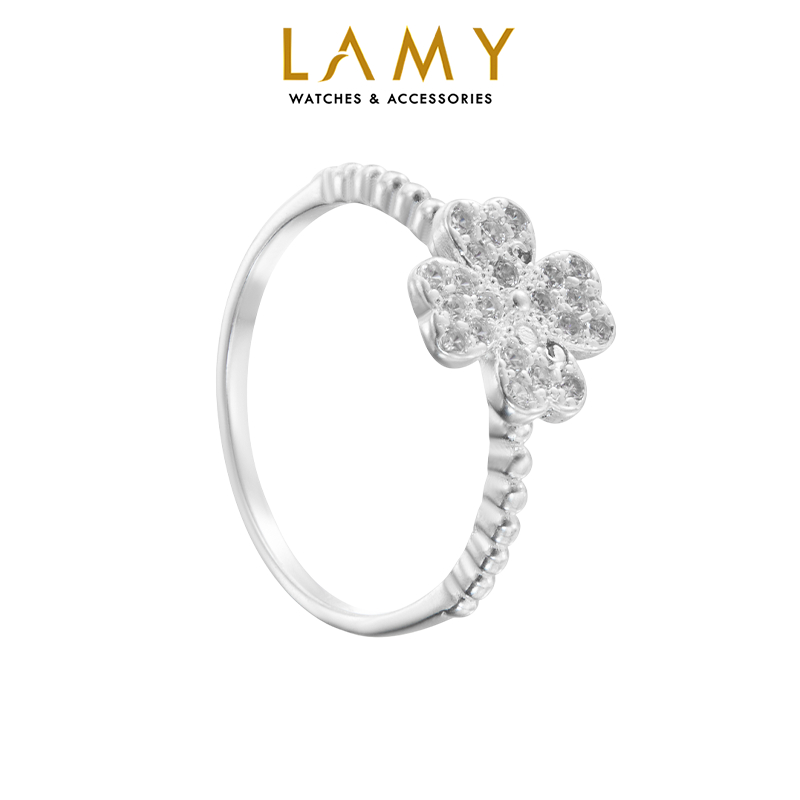 Nhẫn bạc nữ LAMY Lucky Four Leaf Silver Ring 8295