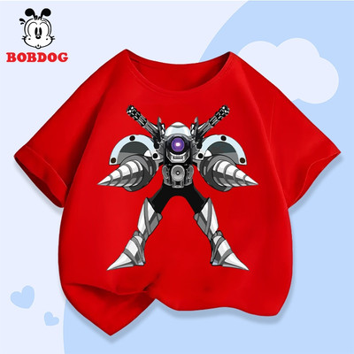 Áo thun bé trai BOBDOG áo phông chất liệu cotton mềm mịn in hình TV MAN mới nhất cho bé