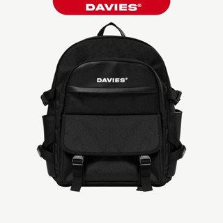 Balo đi học nam nữ DAVIES màu đen Canvas phối da GO Backpack local brand | D-P44
