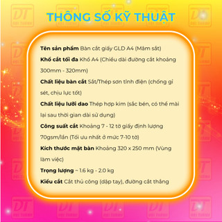 Bàn Cắt Giấy Mâm Sắt GLD - A4 Lên Đến 10 Tờ / Lần