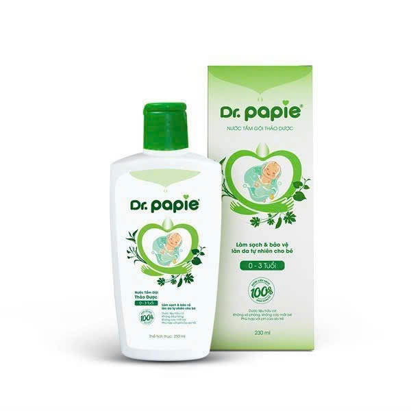 Nước tắm & gội 2in1 cho bé Dr.Papie chiết xuất thảo dược