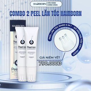  Combo 2 Tuýp Lăn Mọc Tóc Hairborn công nghệ Ion 2 chiều 60ml - Tinh chất giảm gãy rụng & Nuôi dưỡng tóc chuyên sâu 