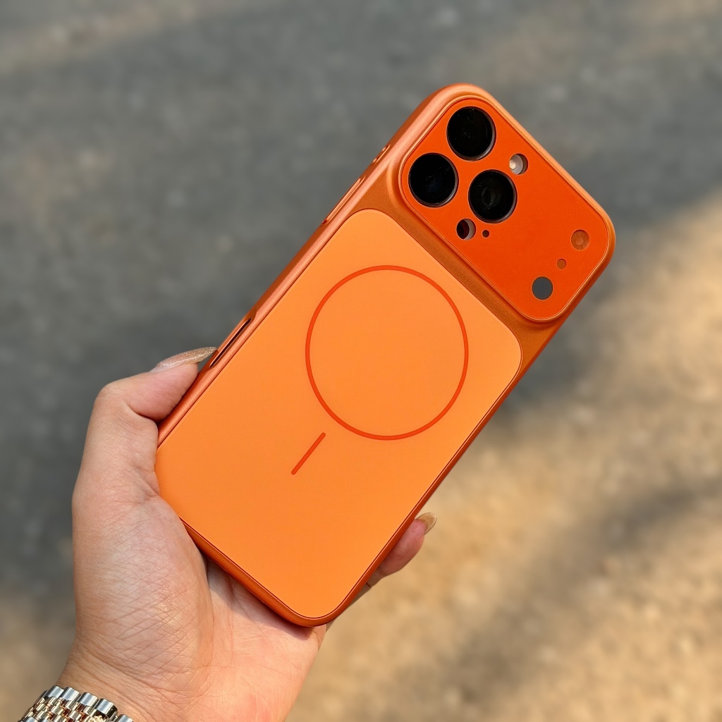 Ốp Lưng Độ Màu Cam cho IPhone 15 Pro Max / 16 Pro Max Chính Hãng Likgus AG Glass