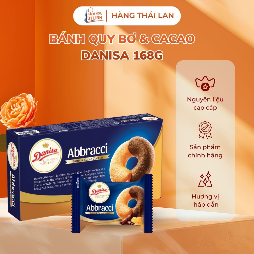 Bánh Quy Bơ & Cacao Danisa Abbracci Hộp 168g