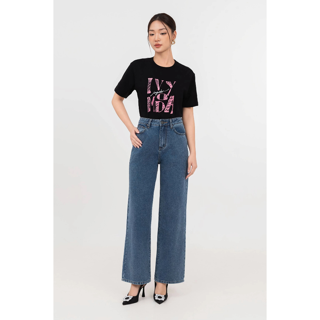 Áo thun Tshirt in chữ IVY moda màu Trắng Đen, Áo phông chất liệu cotton cao cấp MS 57T0241 | BigBuy360 - bigbuy360.vn