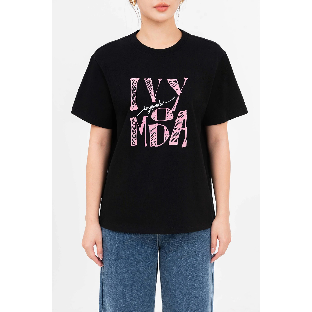 Áo thun Tshirt in chữ IVY moda màu Trắng Đen, Áo phông chất liệu cotton cao cấp MS 57T0241 | BigBuy360 - bigbuy360.vn