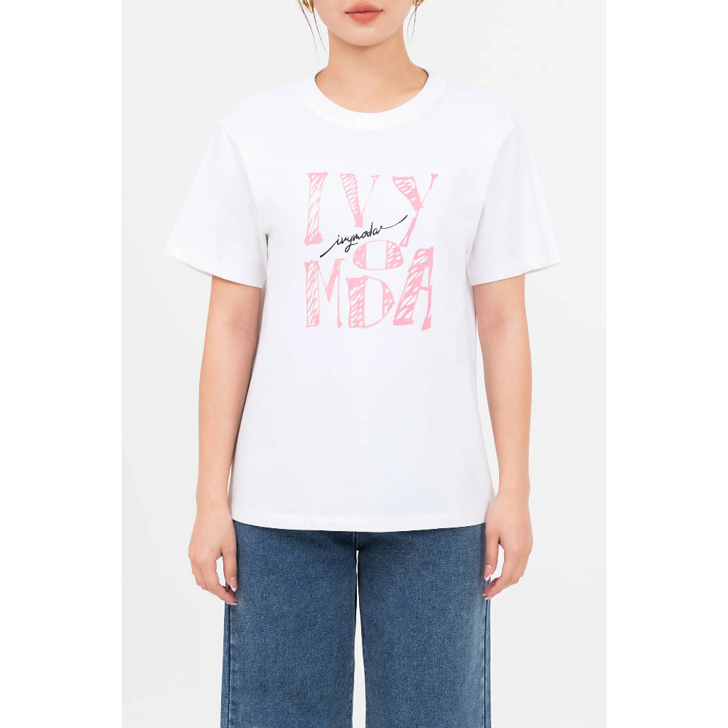 Áo thun Tshirt in chữ IVY moda màu Trắng Đen, Áo phông chất liệu cotton cao cấp MS 57T0241 | BigBuy360 - bigbuy360.vn